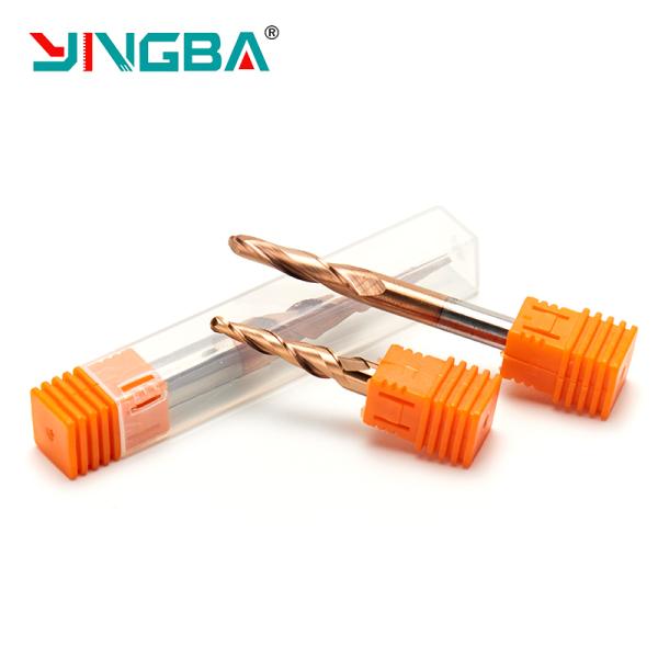 3D Engraving Carving Copper Woodworking Relief CNC Tool Coated Milling Cutter Tungsten Carbide Taper Ball-end Milling Cutter