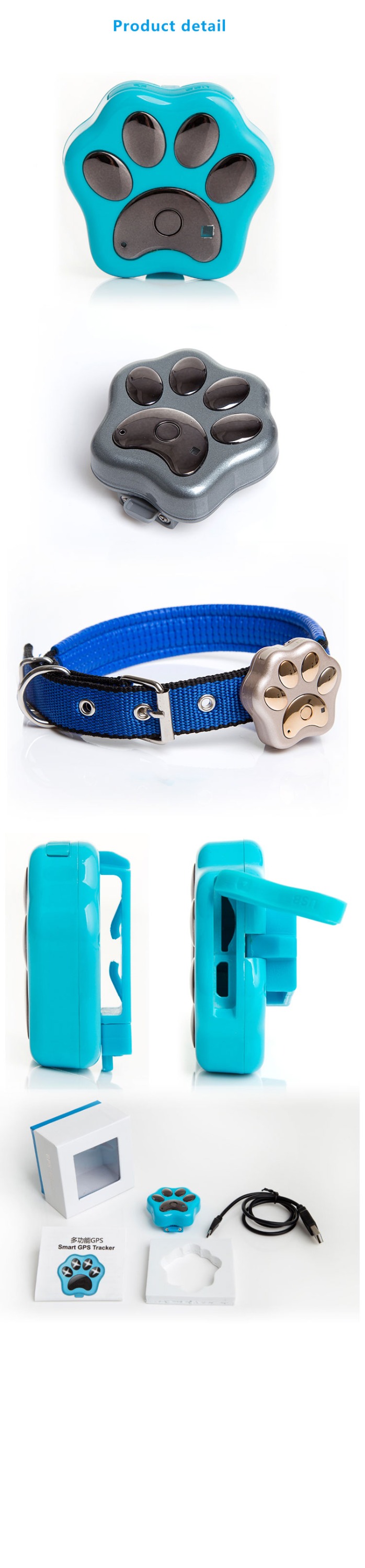 Waterproof mini wifi anti-lost pet gps tracker for cat/dog rf-v32