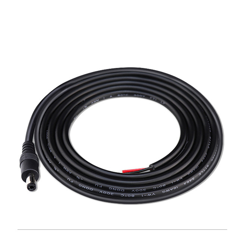 CUSTOM DC Male Female Barrel Jack 2.1x5.5mm to Open Pigtail DC Power Cable