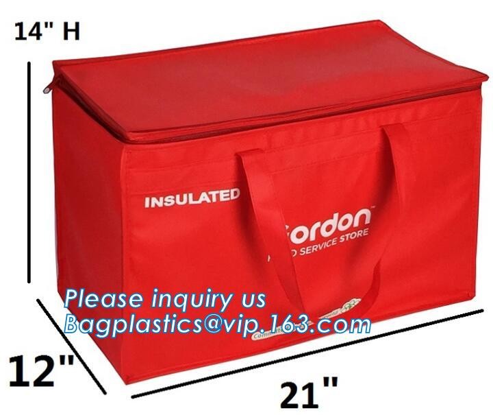 Customized logo printing insulated food delivery cooler bag,wholesale waterproof food delivery thermal bags bagplastics
