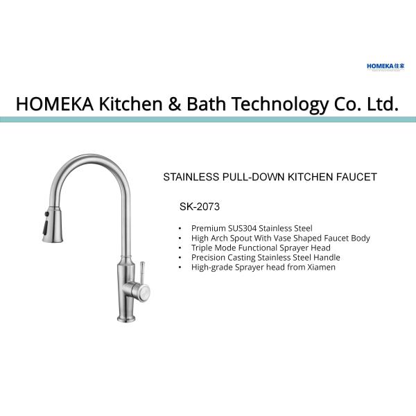 Spot Resist Kitchen Mixer Taps Brushed Nickel Pull Out Kitchen Faucet OEM ODM