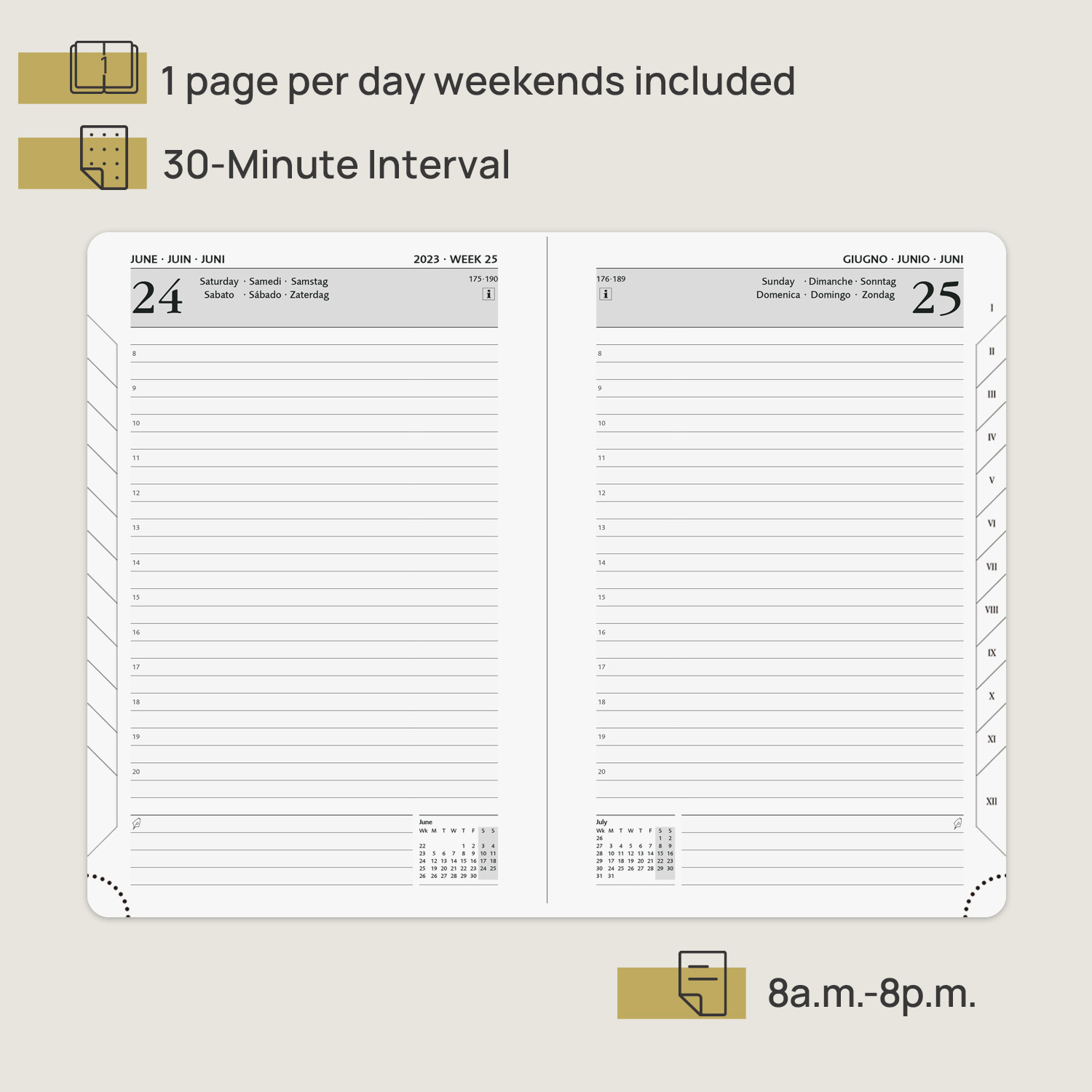 365 Days 80gsm Paper A5 Green Daily Planner 2023 Customization Daily Schedule