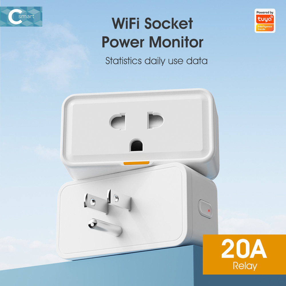 Tuya socket Timing Power Monitor Smart Life Alexa Google Home WIFI Smart Plug 16A Socket Smart Home