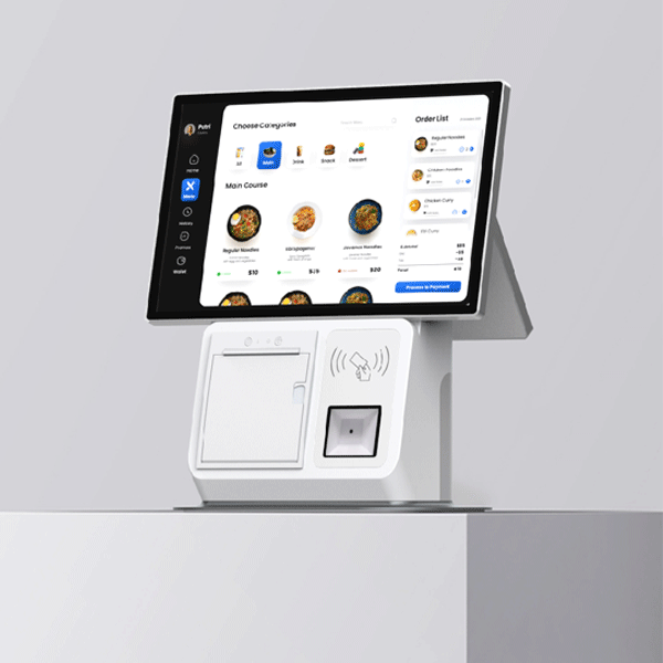 Floor Stand Self Ordering Kiosk Android 21.5 Inch Fast Food Touch Screen Printer Self Checkout Kiosk