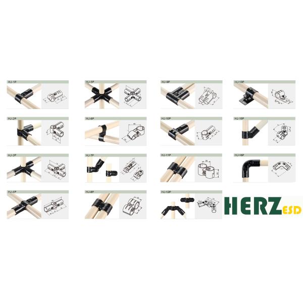 Assemble Lab Furniture ABS Coated Pipe , Lean Pipe System With Full Set Joint