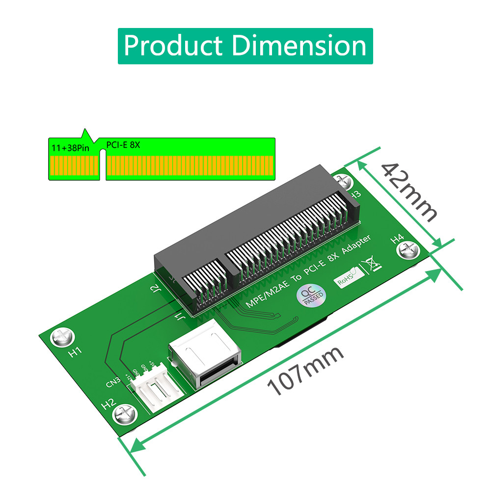 Horizontal Mini PCI-E To PCI-E Express X8+USB Riser Card With High Speed FPC Cable