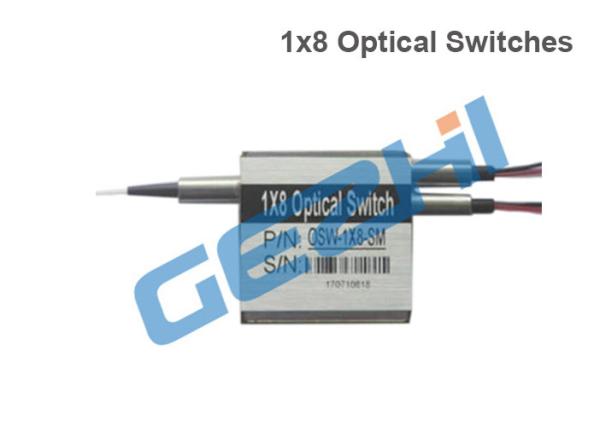 Quality Small Size 1x8 Mechanical Fiber Optic Switch Low Cross Talk With LC/UPC Connector for sale