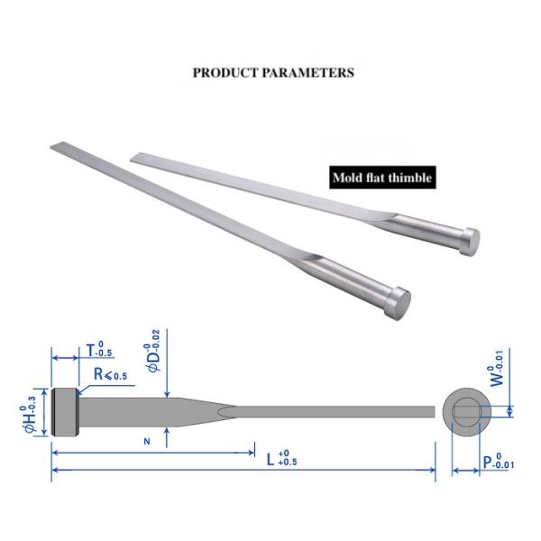 Custom Item Metal Mold Components Nitriding Processing SKD61 Non-standard Thimble Flat Pin