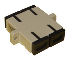 SC MM Duplex Beige Fiber Optic Adapter ROHS Standard with Flange
