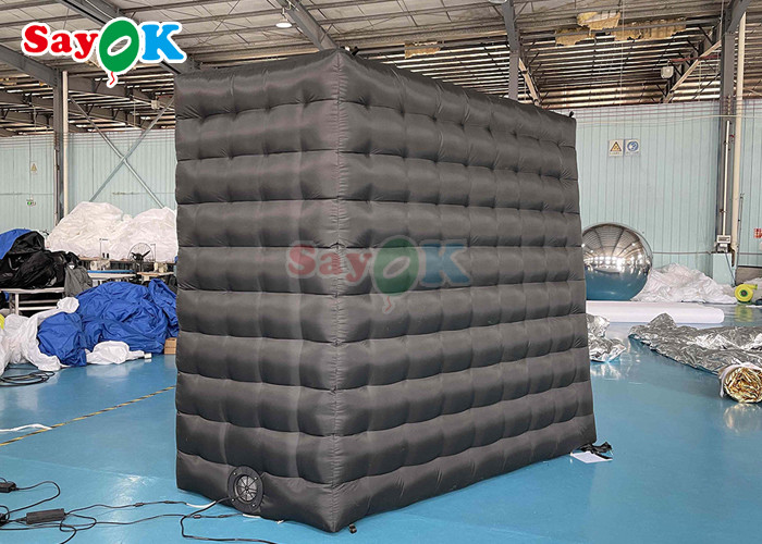 Oxford Inflatable Photo Booth For Birthday V Shape Photo Booth Enclosure Backdrop Stand With Light