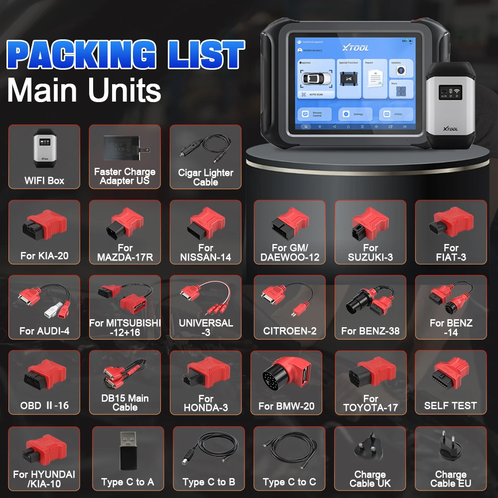 XTOOL D9S Pro Upgraded of D9Pro Car Diagnostic Tools ECU Programming Coding Key Programmer Topology Map Active Test CAN