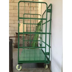 Metallic Folding Roll Cage Trolley Bright Electro Zinc Plated Finish
