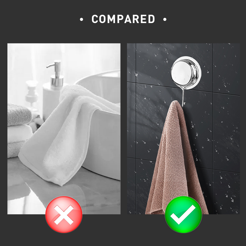 Rustproof Wall Mounted Reusable Suction Hooks For Shower No Residue Hanger