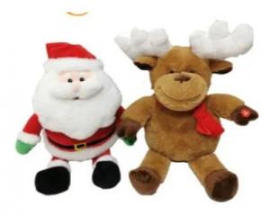 China 30CM Glow up Christmas Gift Plush Santa and Reindeer for 3+ Kids Play wholesale