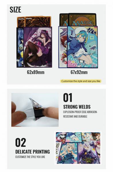50pcs/Pack Anime Art Card Sleeves Custom Card Sleeves Modern Style For Card Protection
