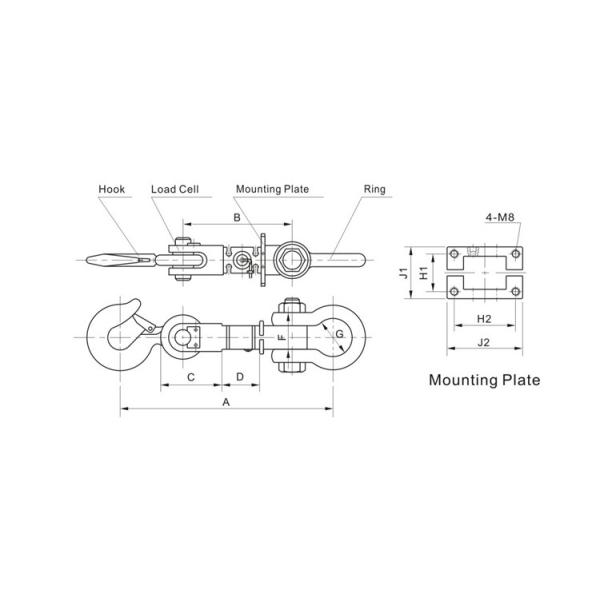 GSP902 30 ton crane scale hook load cell