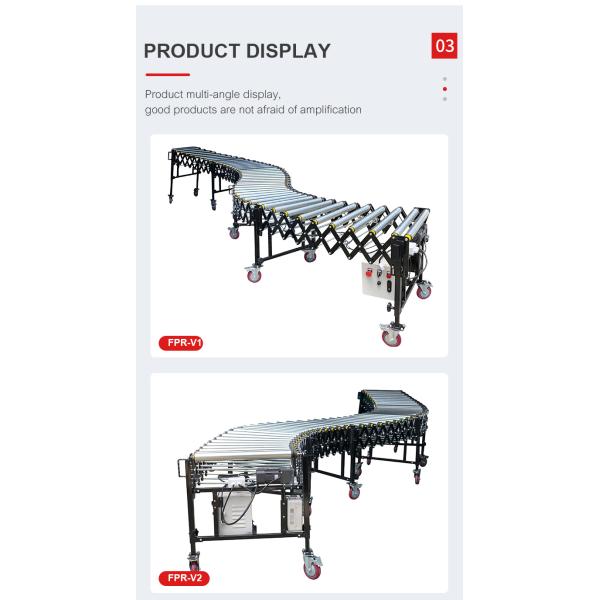 High efficiency conveyor belt flexible telescopic motorized roller conveyor