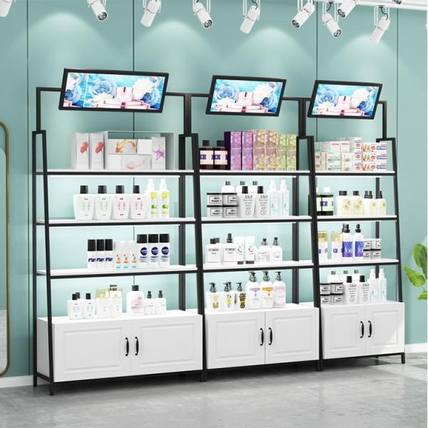 Quality Medical Cosmetic Display Rack Stand Display Wall Cabinet Gold for sale