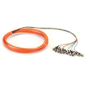 Bare Ribbon OM3 12F Fan Out Fiber Optic Pigtail ST UPC Pigtail Patch Cord