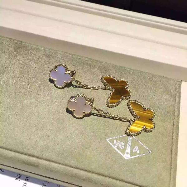 Van Cleef & Arpels 18K Yellow Gold Earring Clap Butterfly Drop Earrings Shenzhen Jewelry Market