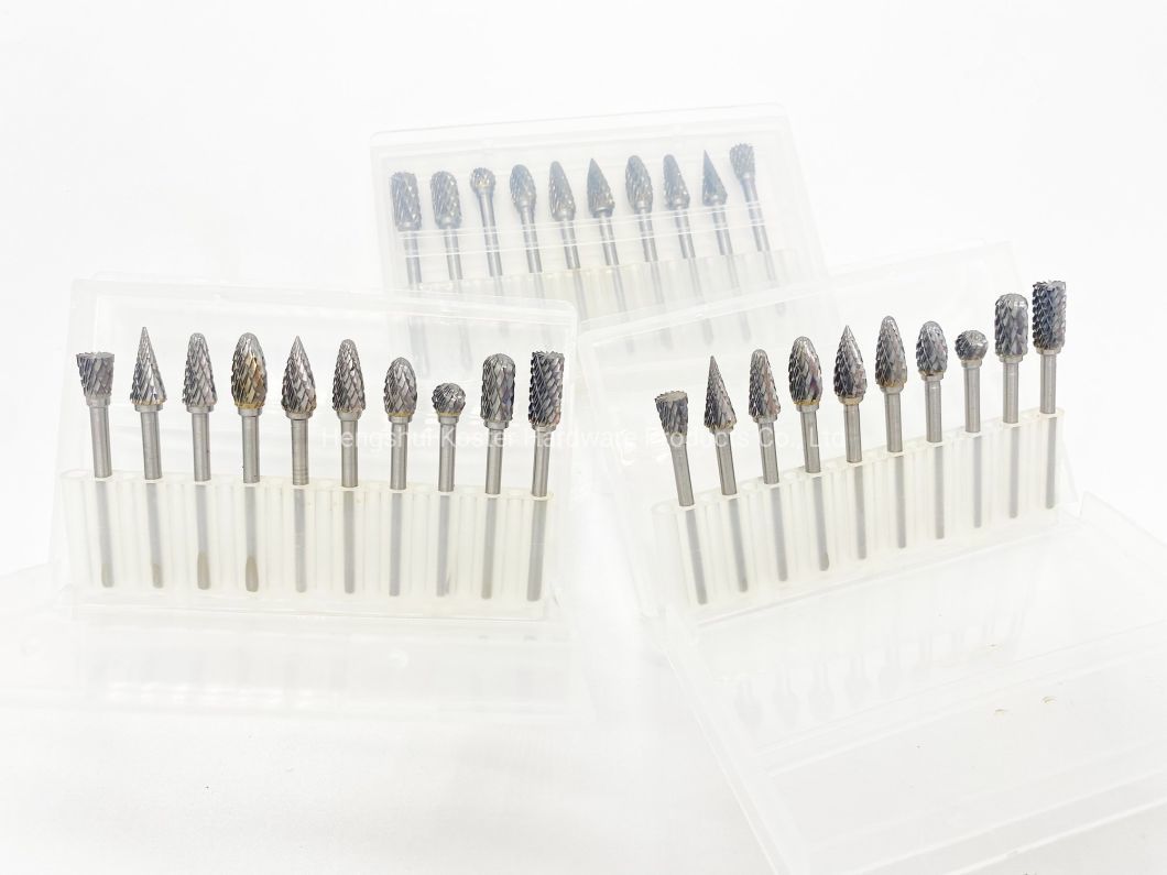 10PCS 6X10mm Carbid Rotari Carving Bur Yg8 Bit Five-Linkage CNC Tool Grinder Steel 1/4&quot; Shank Tungsten Carbide Burr Set