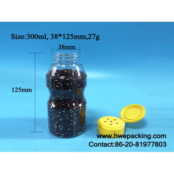 Custom Airtight Round 300ml 10oz Plastic Spice Jar Transparent