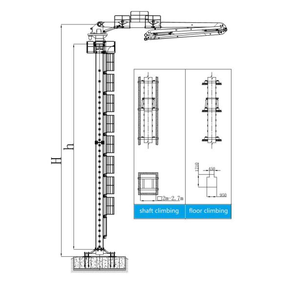 Stable Concrete Rotary Distributor Simple Floor Climbing Frame Structure