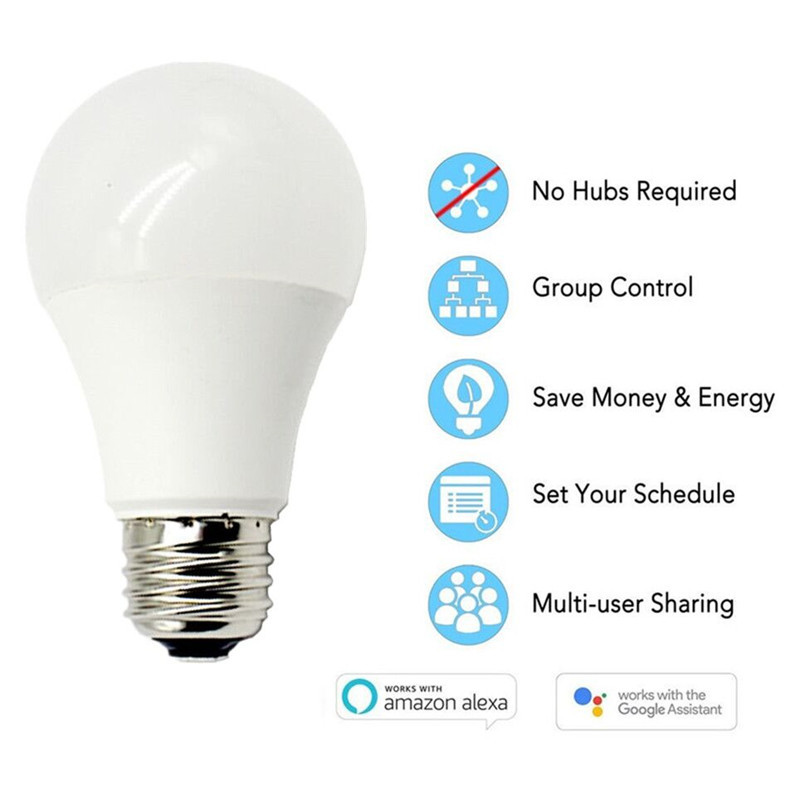 Esp8266 Wifi Smart Led Light Bulb Ac100-240v Pc Lamp Body Material For Hotel