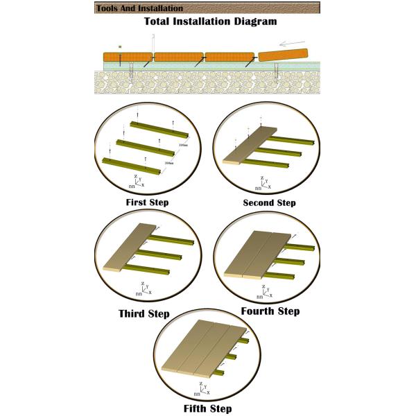 Outdoor Corridor PVC Floor Tiles with Optional Wood Grains and Anti-Slip Feature