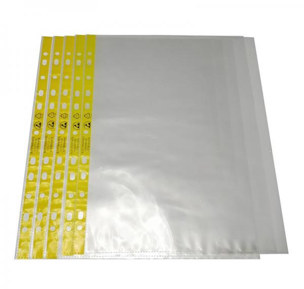 Quality Polyethylene A4 A3 Esd Document Wallet 11 Holes File Wallet Soft Yellow Edges for sale