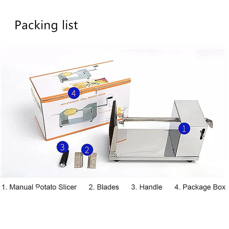 Stainless steel commercial manual industrial potato chip cutter / spiral potato slicer machine