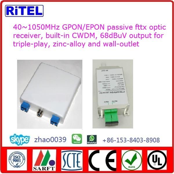 40~1050MHz GPON/EPON/GEPON fttx passive optic receiver OR100WF for triple-play,