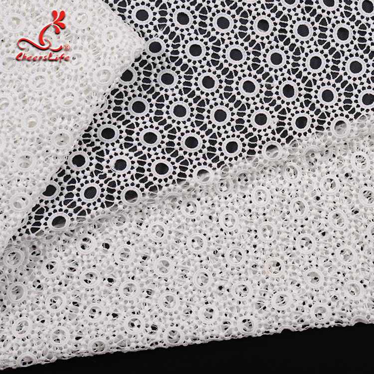 African Style Guipure Water Soluble Lace 100% Polyester Milk Silk Embroidered Fabric