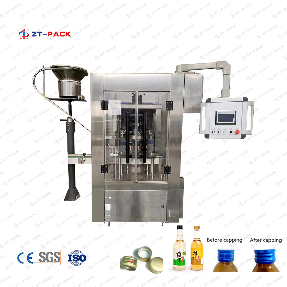 4 Heads Rotary Aluminum Cap Screw Capping Machine Full Automatic