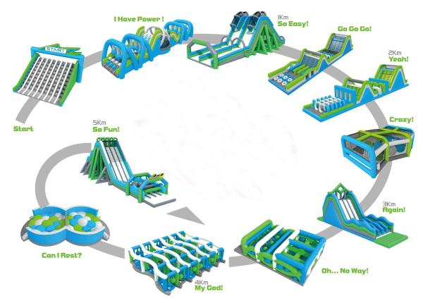Quality Giant Inflatable Obstacle Course / 5k Insane Inflatable Obstacle Course Games For Event for sale