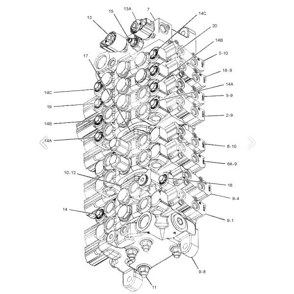 397-6188 E307E2 Mini Excavator Main Control Valve Assembly Powered By C2.6 Engine 3976188 Valve Assembly