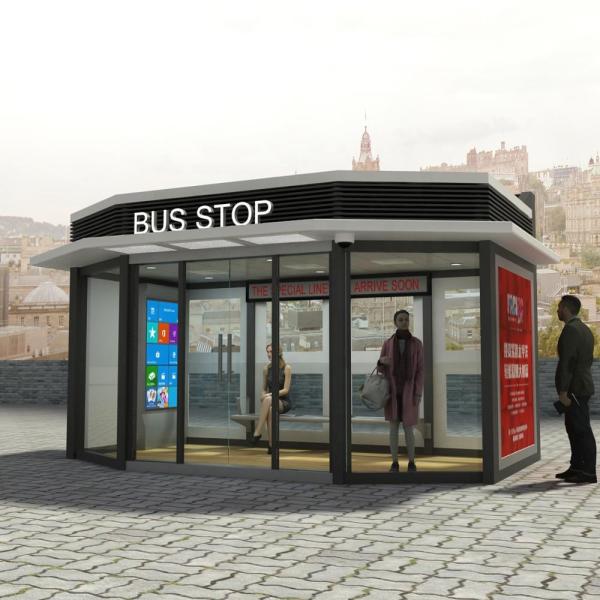 Outdoor Light Box L4000mm Wifi Solar Bus Shelter