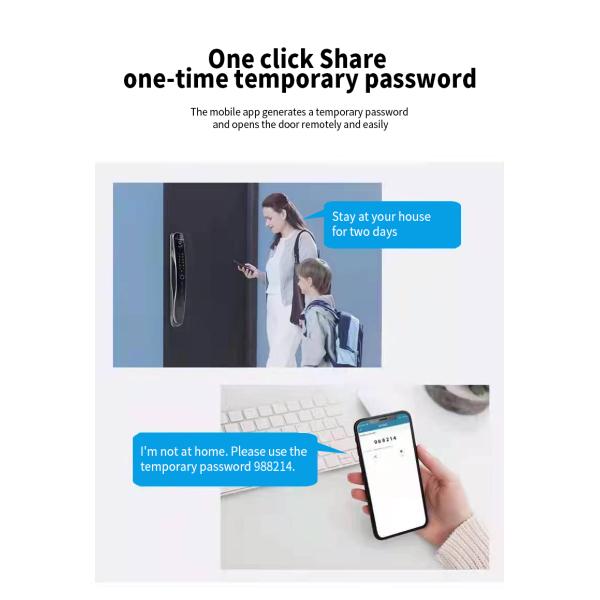 Face ID Intelligent Tuya Door Lock Intercom IC Card App Controlled Smart Door Lock