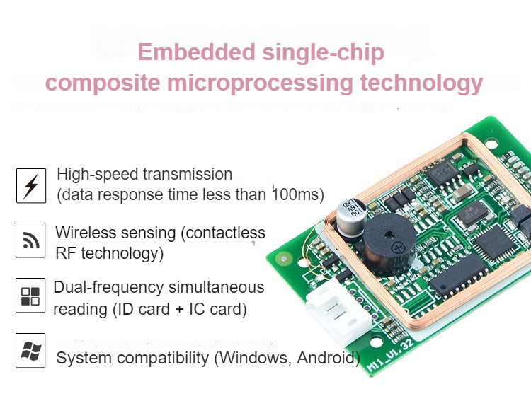 M11-WF-UH-00 RFID Card Reader Module Dual-Frequency Combined ID Card + IC Card Reader USB Plug-and-Play Driver-Free