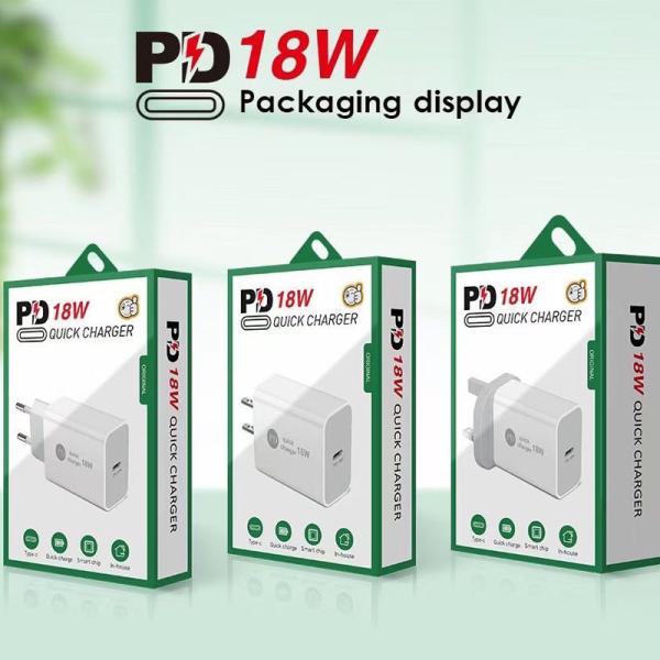 Quality EU US Plug QC3.0 Quick Charger 18W With PE Material Data Cable for sale