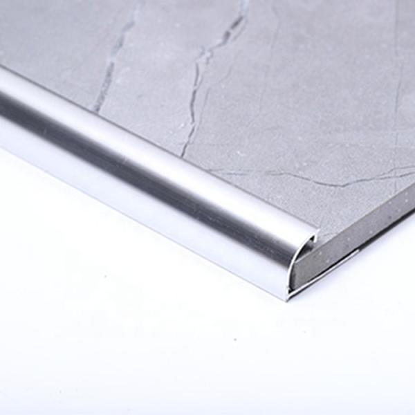 Bathroom Ceramic U Channel Round Aluminium Tile Trim 1.8m