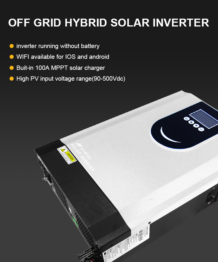 10Kw Solar Inverter On Off Grid Hybrid Solar Hybrid Inverter 3 Phase 8Kw 10Kw Home Use Solar Hybrid Inverter Battery Pack Bms
