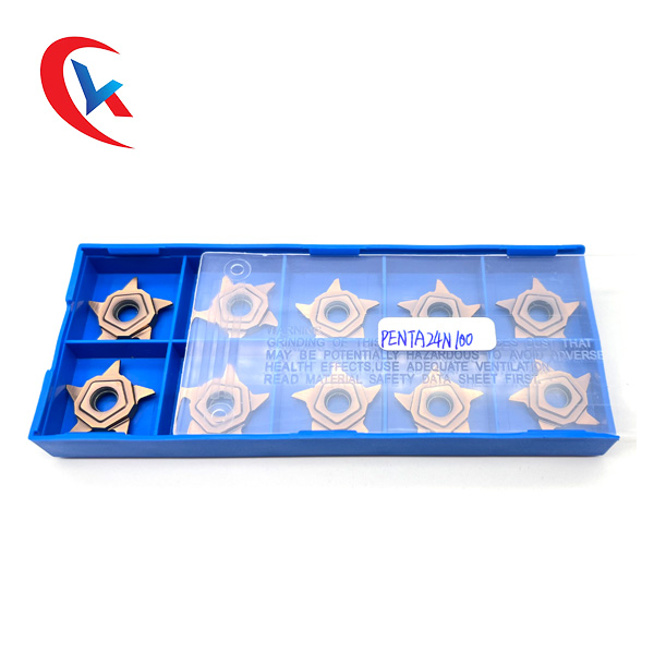 5 notched corners PENTA24N series Long life and low wear Carbide Grooving Inserts