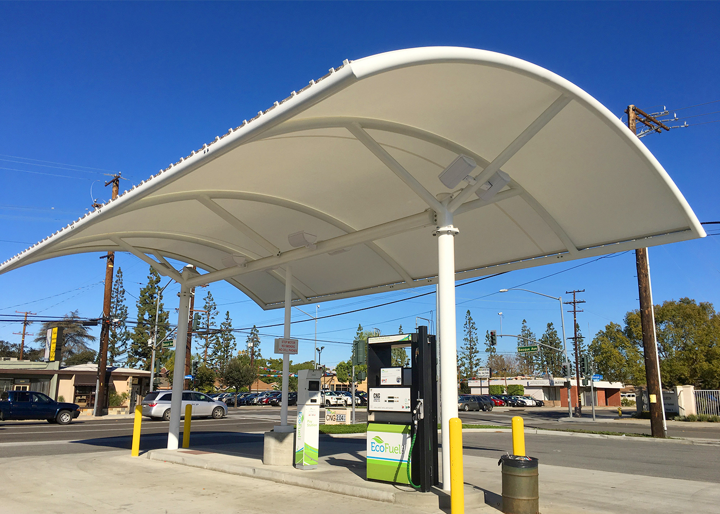 Sunshade Car Park Tensile Membrane Structure with PTFE Coating