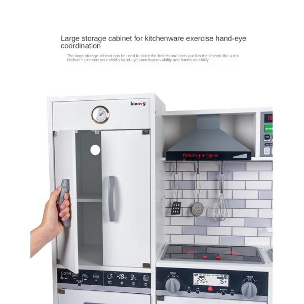 Large 82.5cm Refrigerator Wooden Miniature Kitchen Set Stove White Black