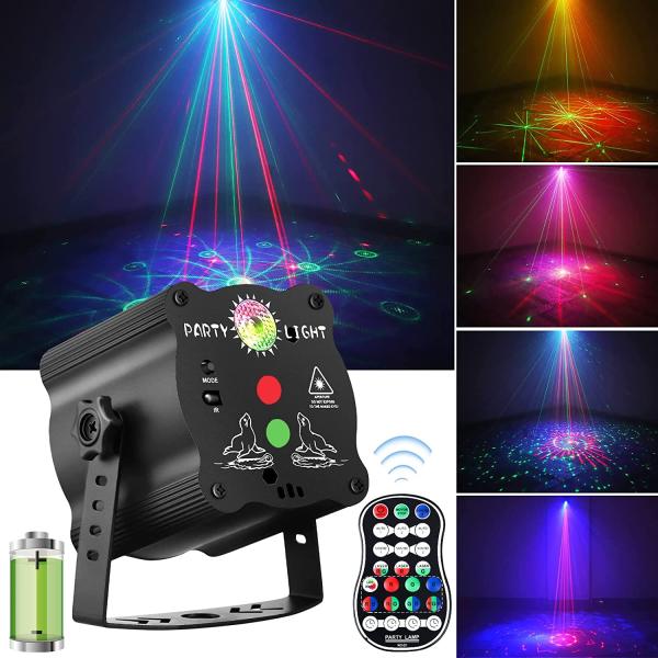 Battery And USB Powered Laser Sound Activated Dj Lights RGB Flash Strobe