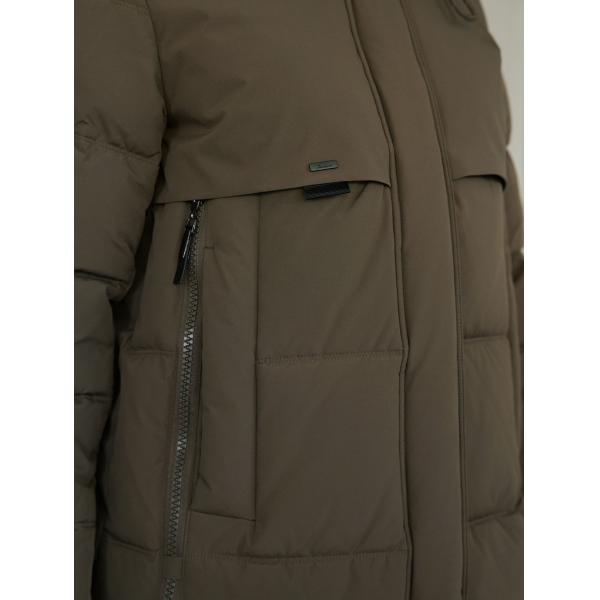Outdoor Ladies Waterproof Puffer Jacket Brown Waterproof Padded Long Coat