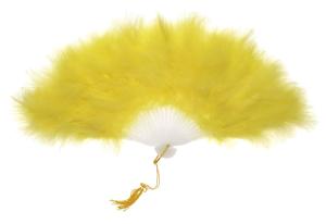 China Feather Hand Fan - Yellow wholesale