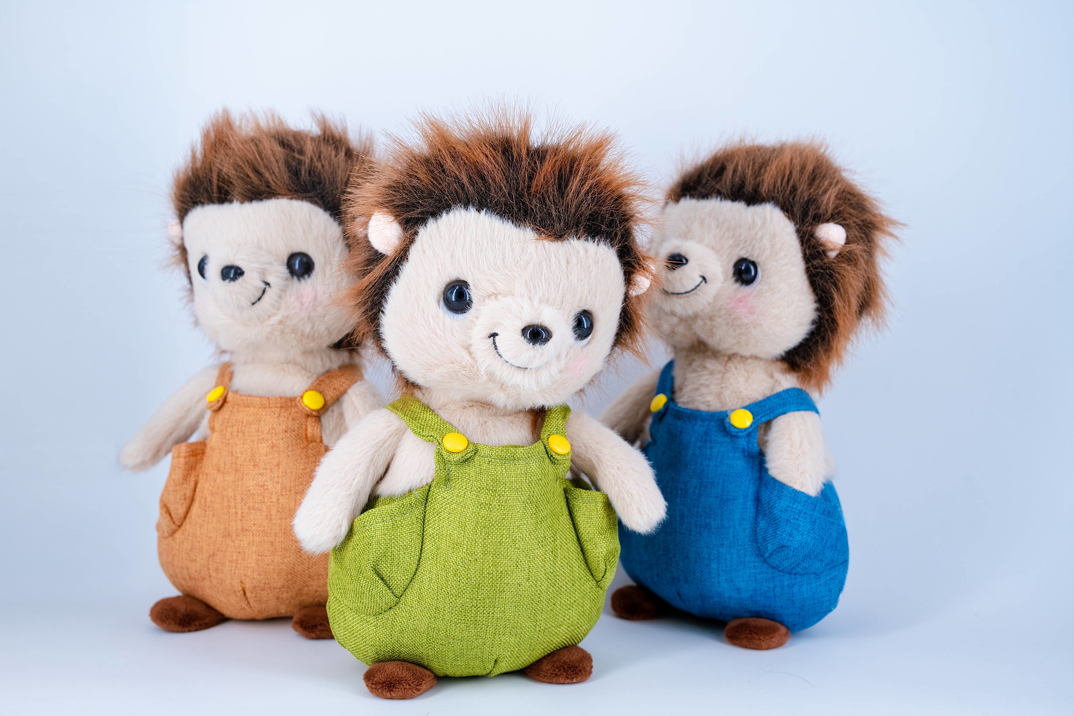 Three Color Soft Plush Toys Custom Design Animal Plush Doll Hedgehog 25-40cm size