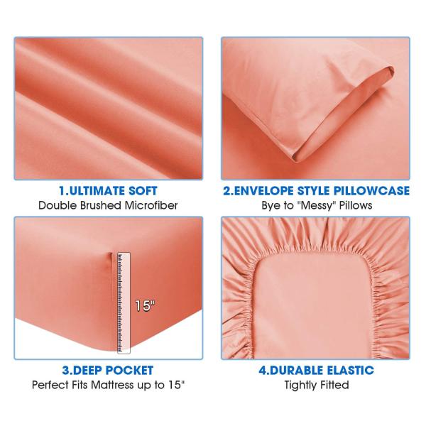 Ultra Thin High Count Bedding Set Soft Sheet 4 Piece Set for Home in Customized Color